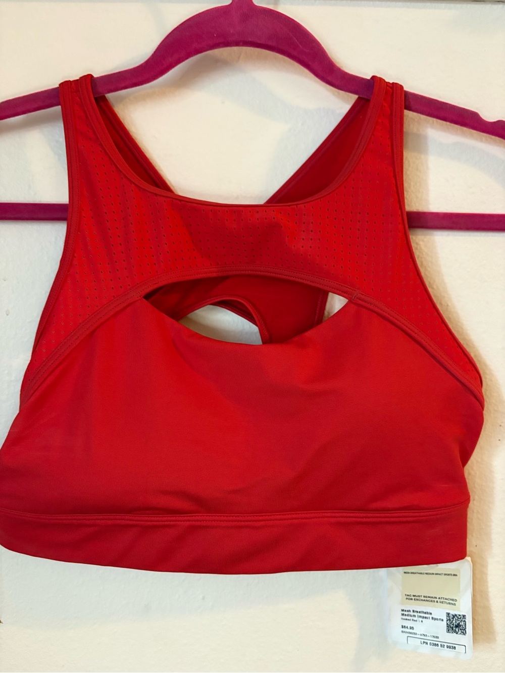 Women's Red Sports Bra - High Support Racerback